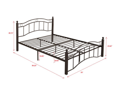 Royal King Size Metal Bed Frame - Bronze