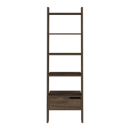 Havenwood 1-Drawer 4-Shelf Ladder Bookcase Dark Walnut