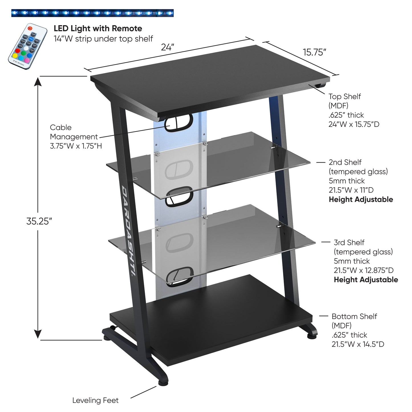 Azure Gaming Shelve - White