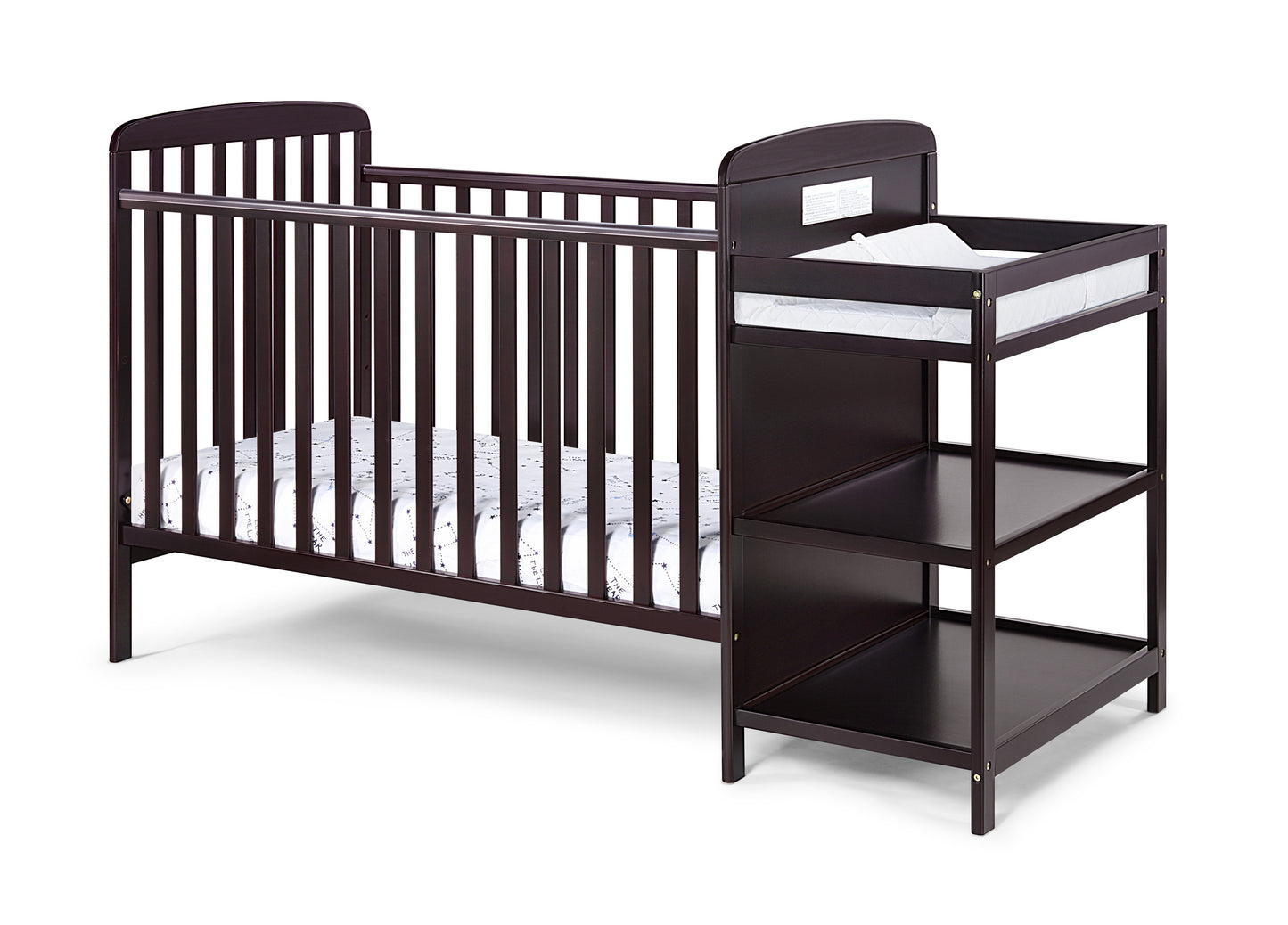 ElegantDreams 3-in-1 Convertible Crib and Changer Combo