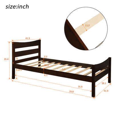 Harmony Haven Twin Wood Platform Bed - Espresso Elegance