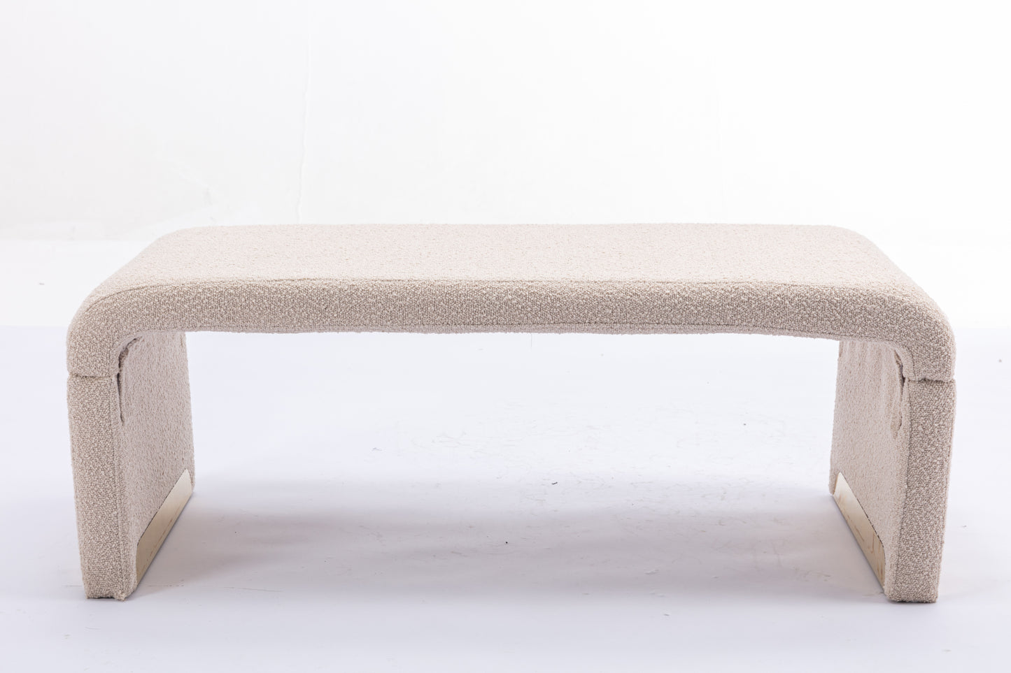 Boucle Fabric Ottoman - Beige