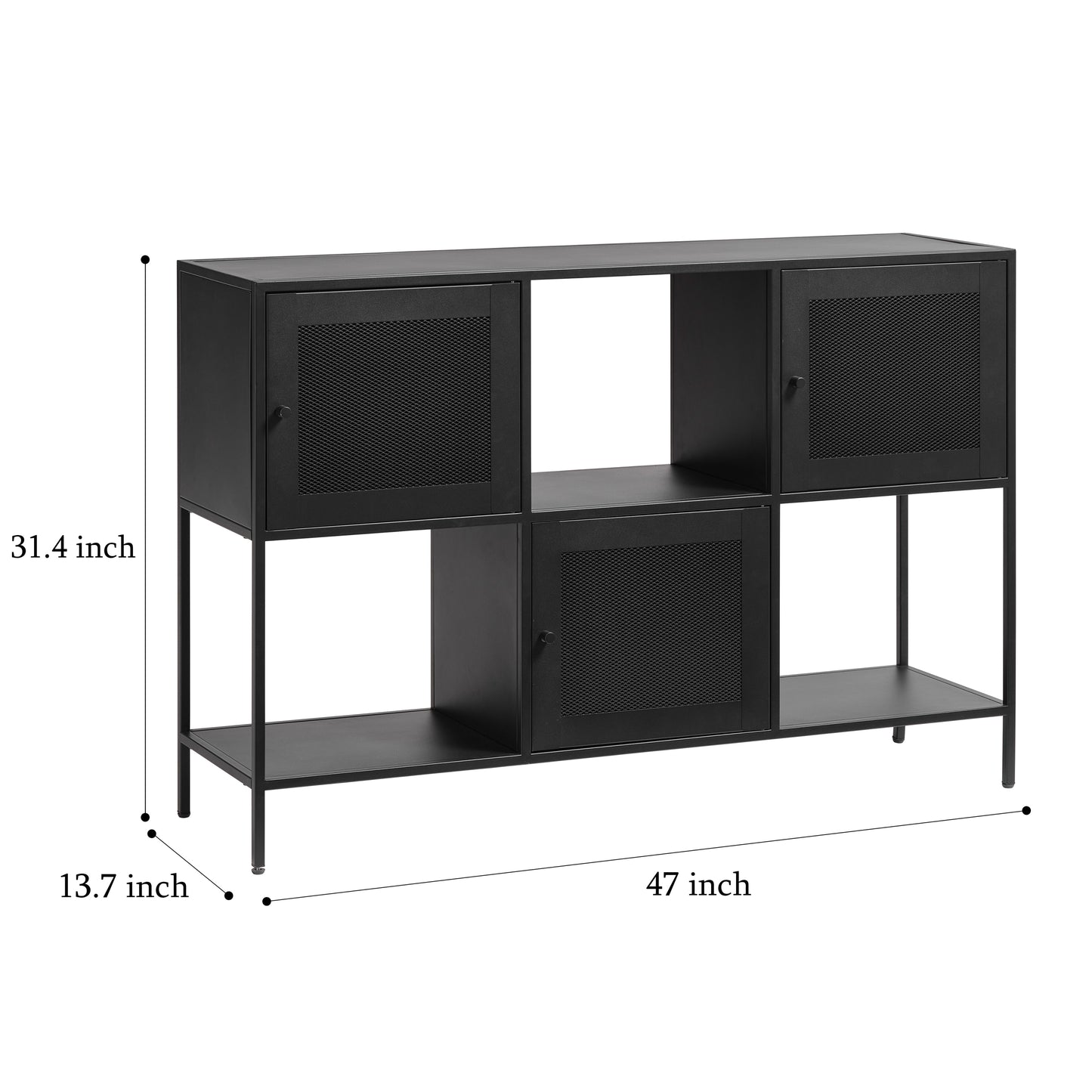 Black Mesh Storage Cabinet