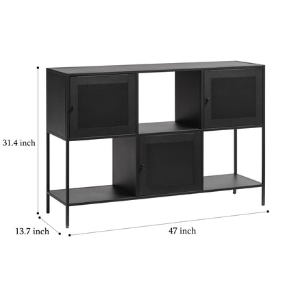 Black Mesh Storage Cabinet