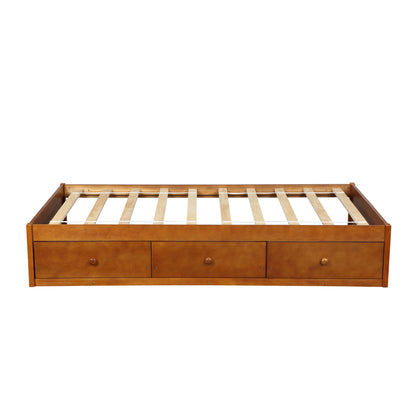 Oris Twin Size Wood Platform Bed - Oak