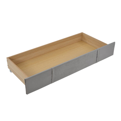 Xavier Queen Size Storage Bed Metal Platform Bed with Drawer - Gray