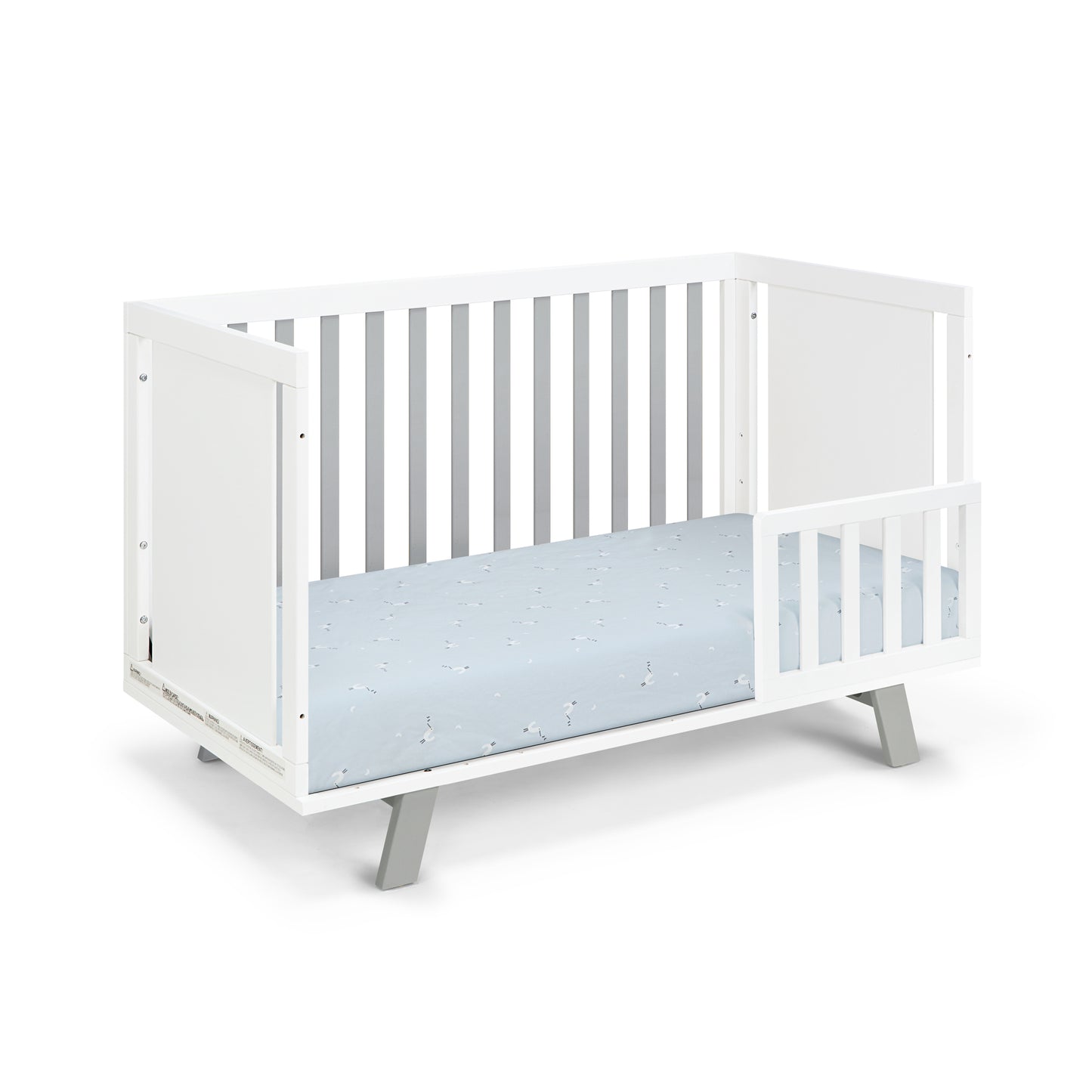 Luna 3-in-1 Convertible Island Crib White/Gray