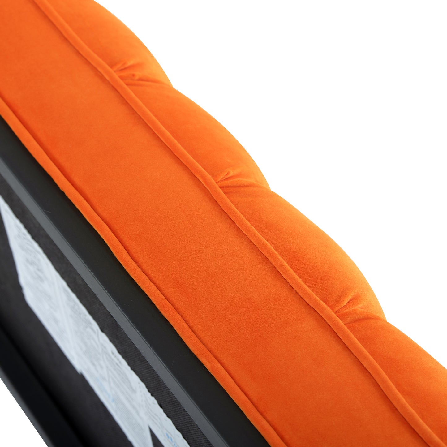 Metal Base Upholstered Bench - Orange