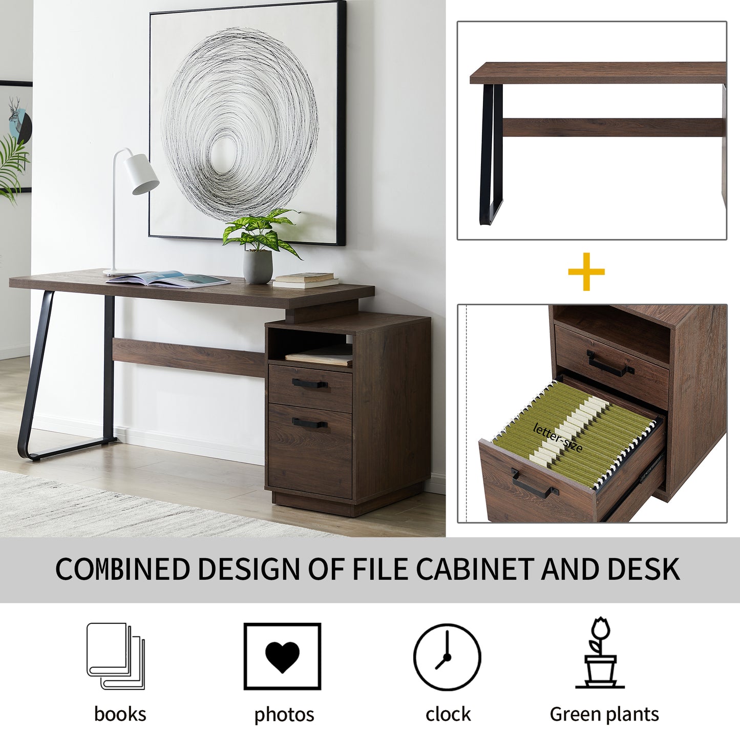 Computer Desk with Drawers 65 inches