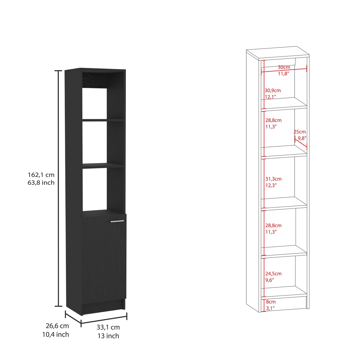 Malaga Linen Cabinet - Black