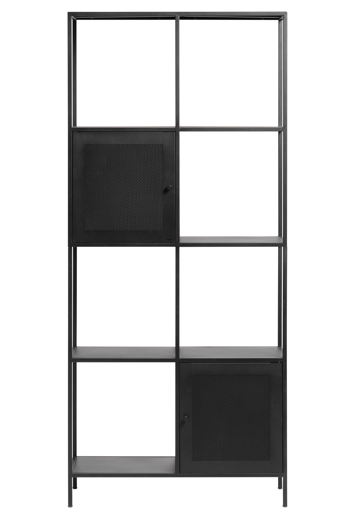 Black Metal 2-Door Bookcase