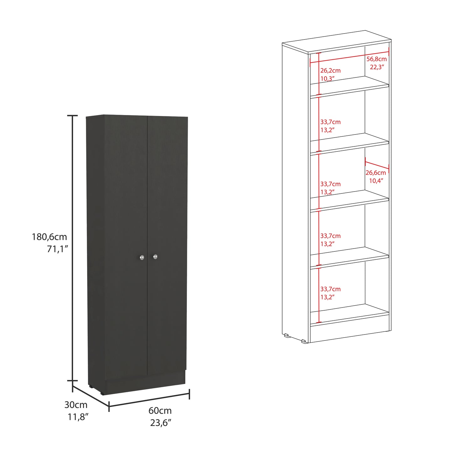Max Storage Pantry Cabinet - Black