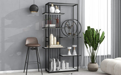 Metal Frame Storage Large Bookshelf Furniture, White