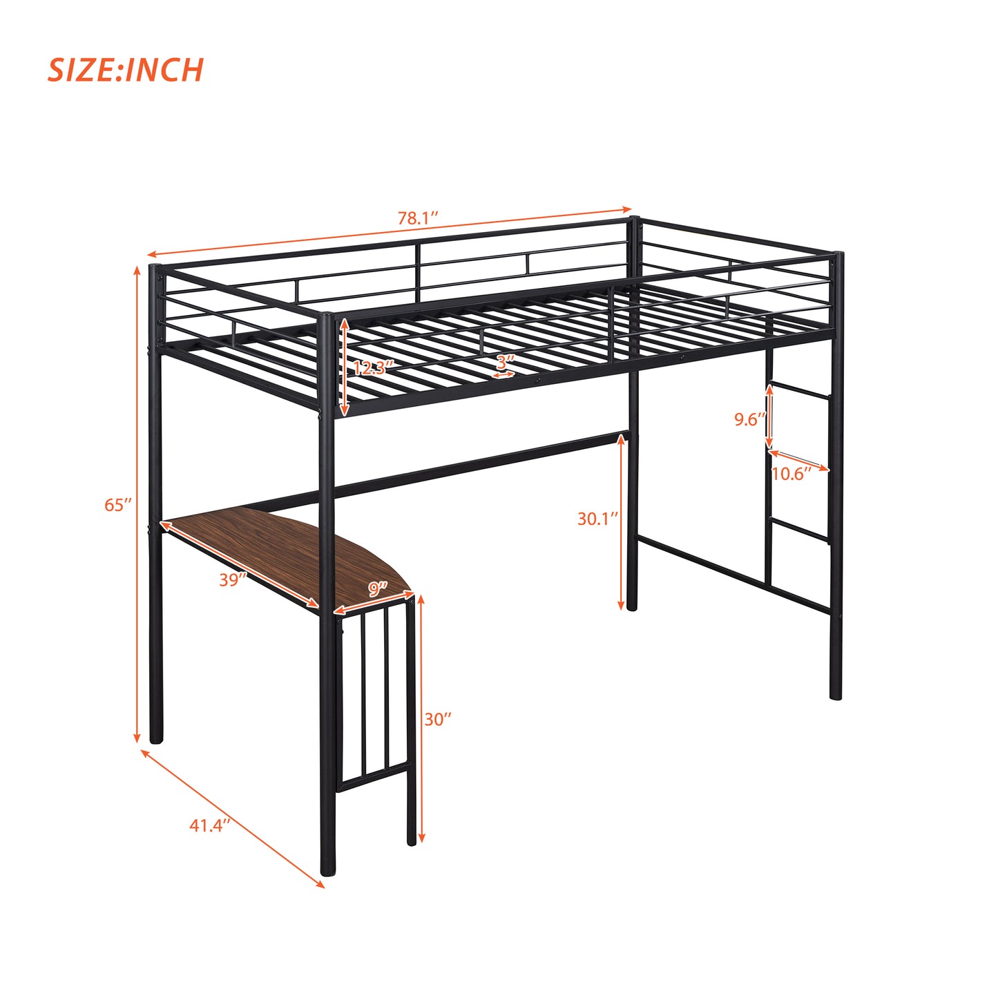 ElevateMax Twin Loft Bed with Integrated Desk
