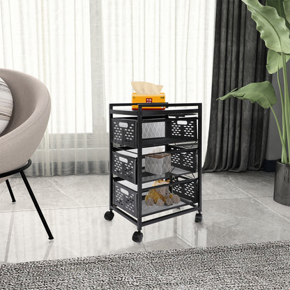 Mesh Steel Office File Cabinet - Black
