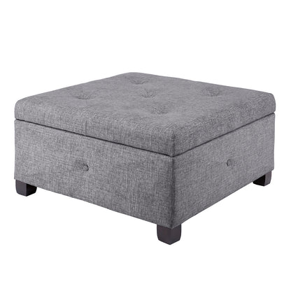 Alpine Button Tufted Storage Ottoman