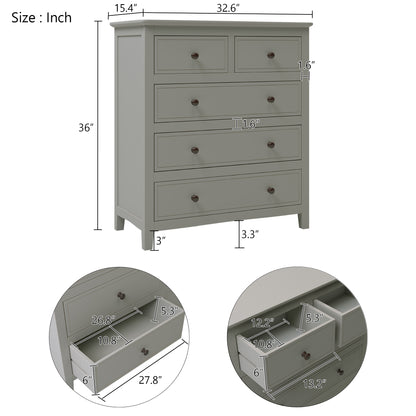 Elegant Graywood 5-Drawer Chest