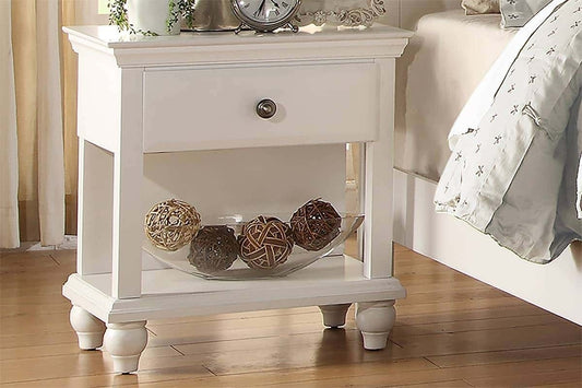 Mido Wooden Nightstand - White