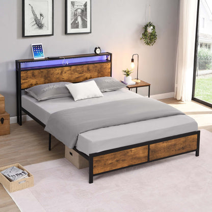 Rustic Glow Queen Bed Frame