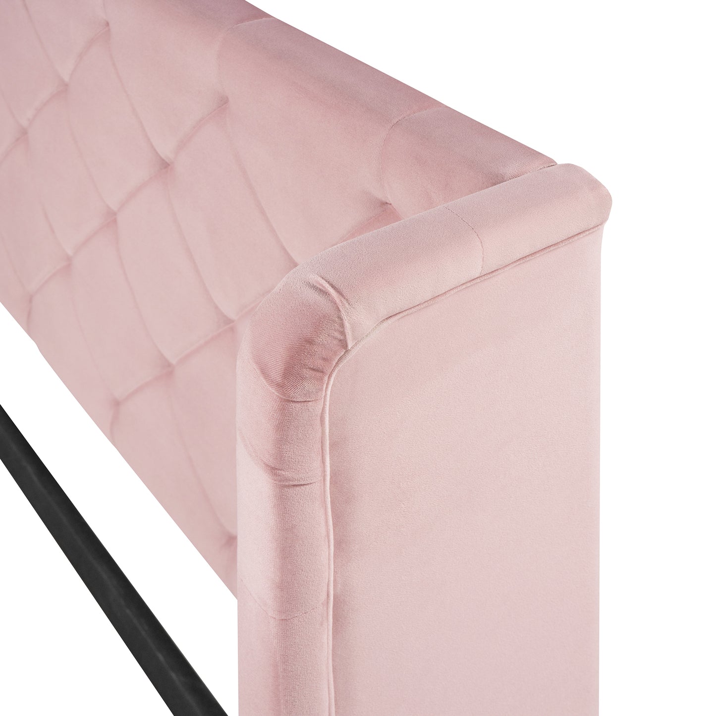 Regal Queen Size Velvet Storage Bed - Pink
