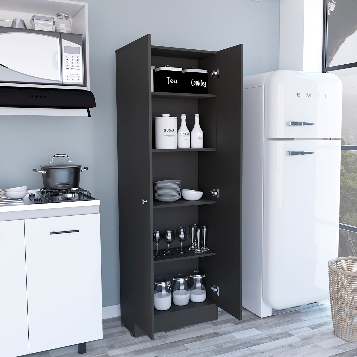 Max Storage Pantry Cabinet - Black