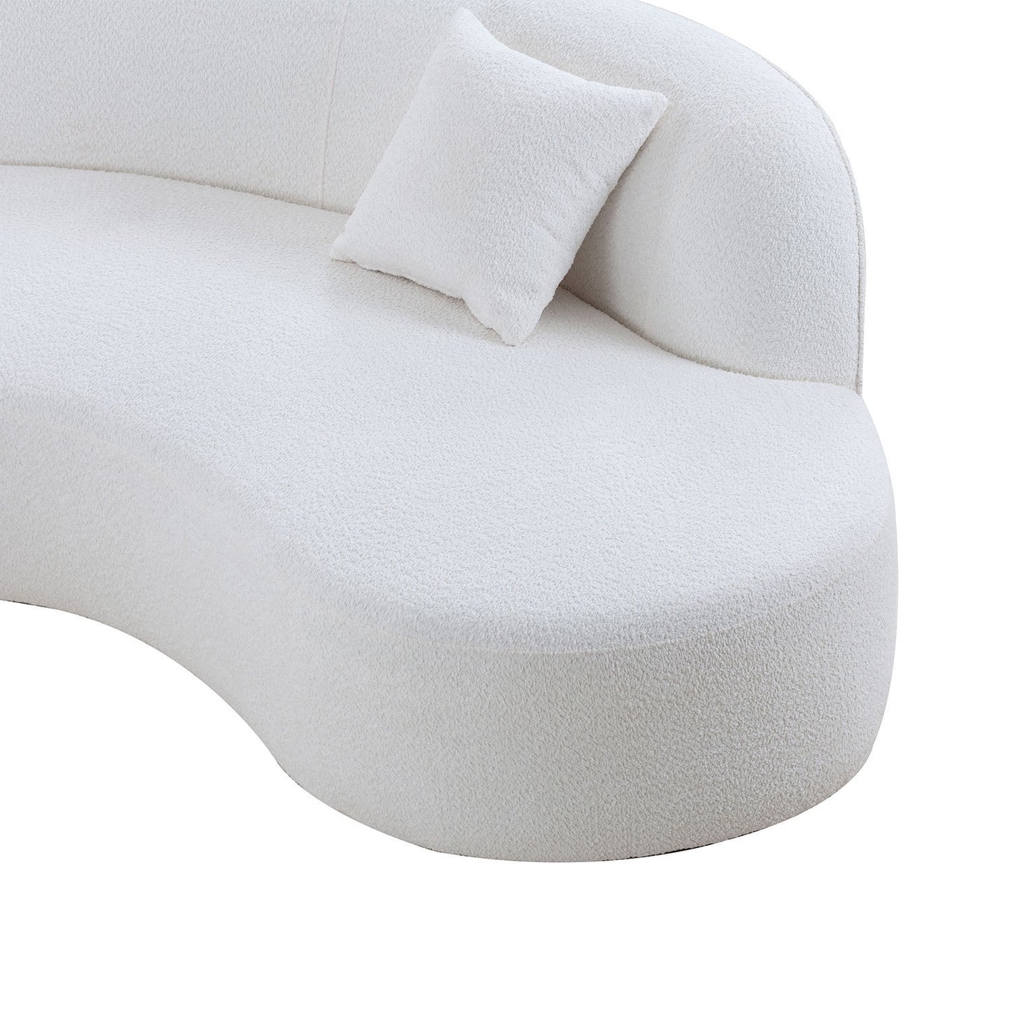 Elegance Curve Boucle Sectional Sofa - White
