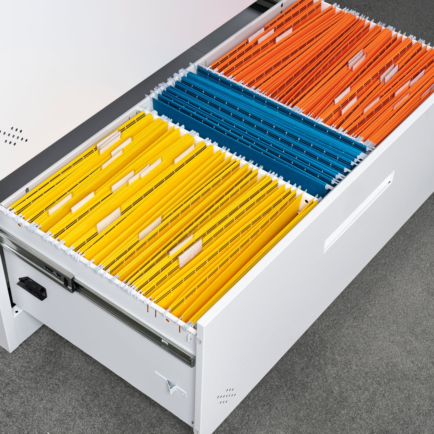 Metal Steel 2 Drawer Lateral Filing Cabinet - White