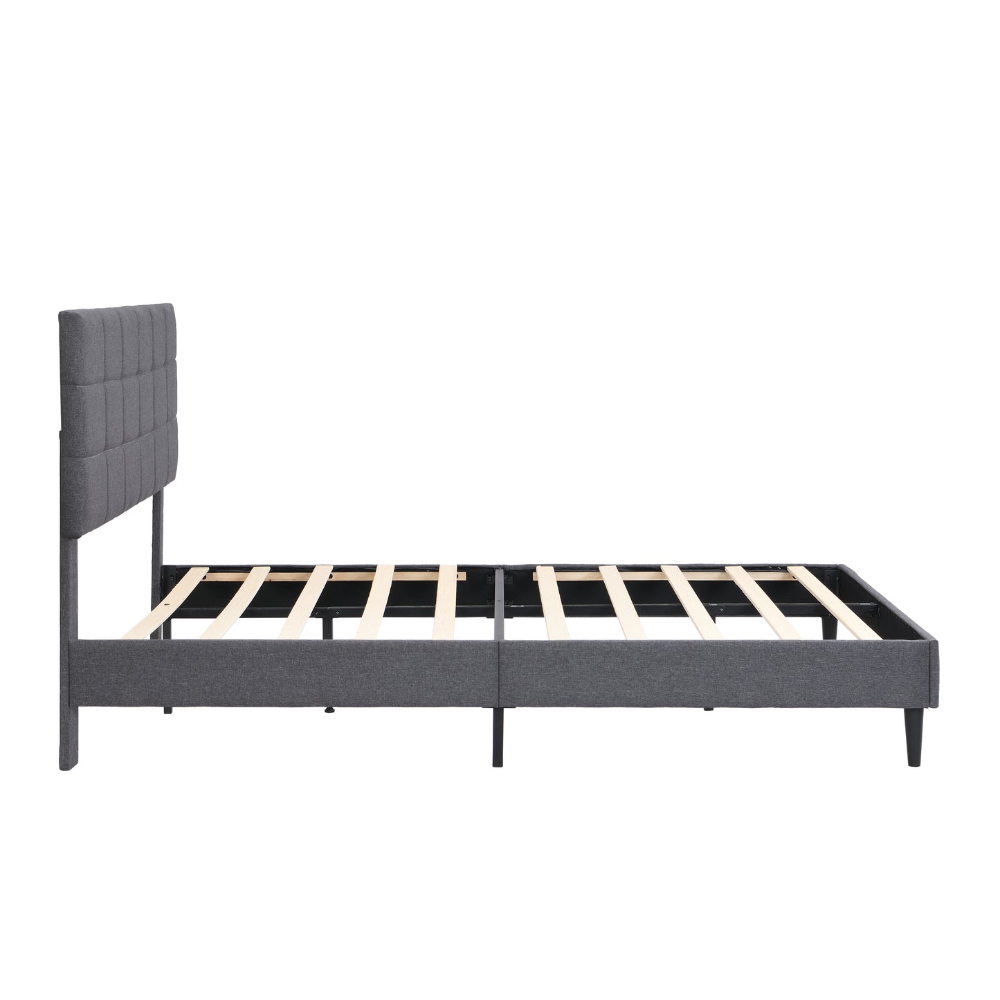 Elegant Queen Size Platform Bed Frame - Gray