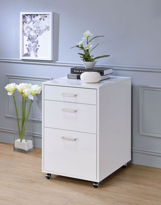 Glossy Chrome File Cabinet