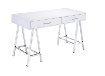 Coleen Desk in White High Gloss & Chrome
