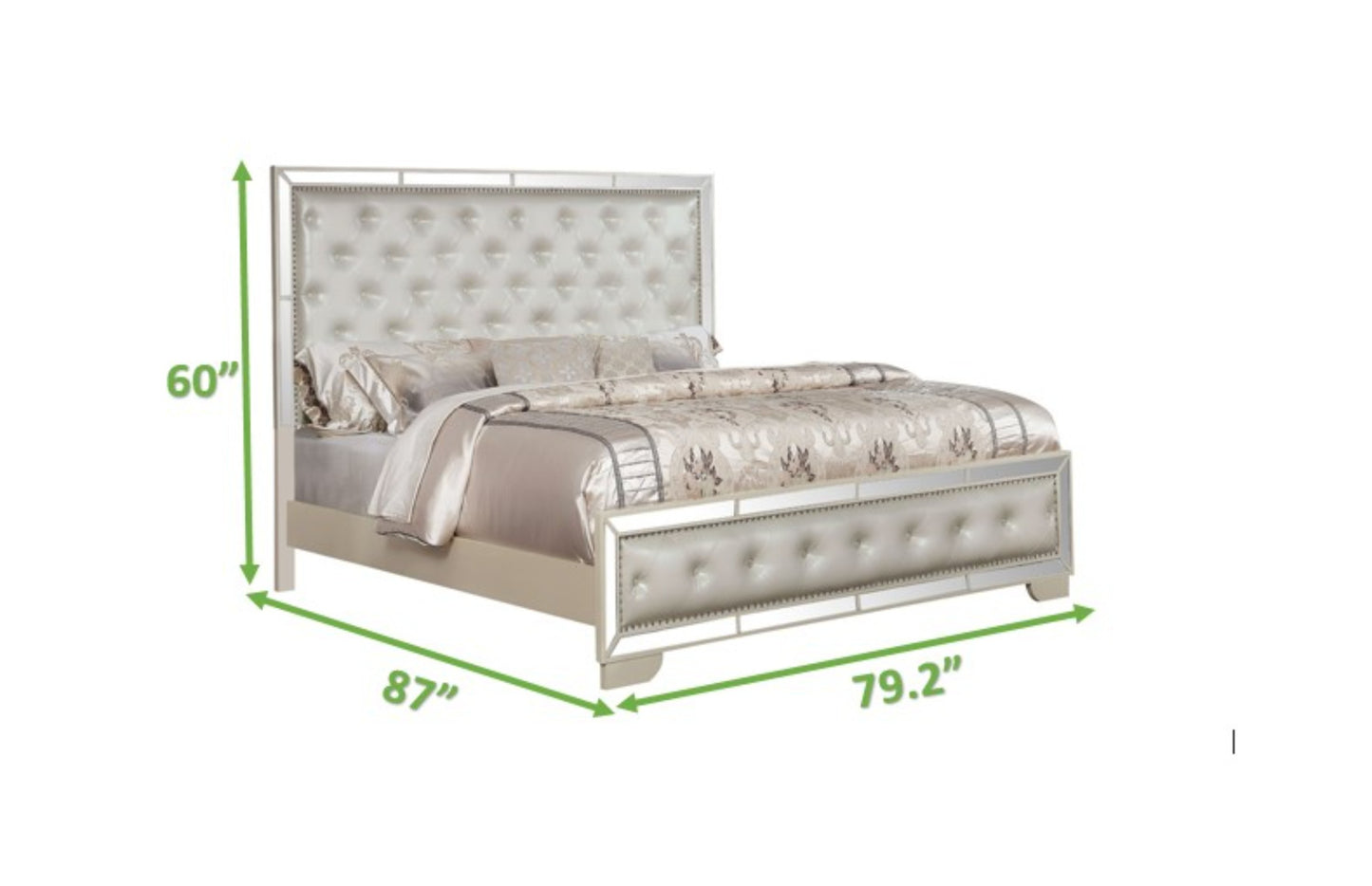 Madison King Size Upholstery Bed - Beige