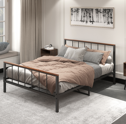 Marsh Queen Size Metal Platform Bed - Black