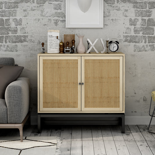 Rattan Haven 2 Door Cabinet - Natural