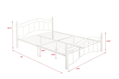 Royal Dream Queen Size Metal Bed Frame - White
