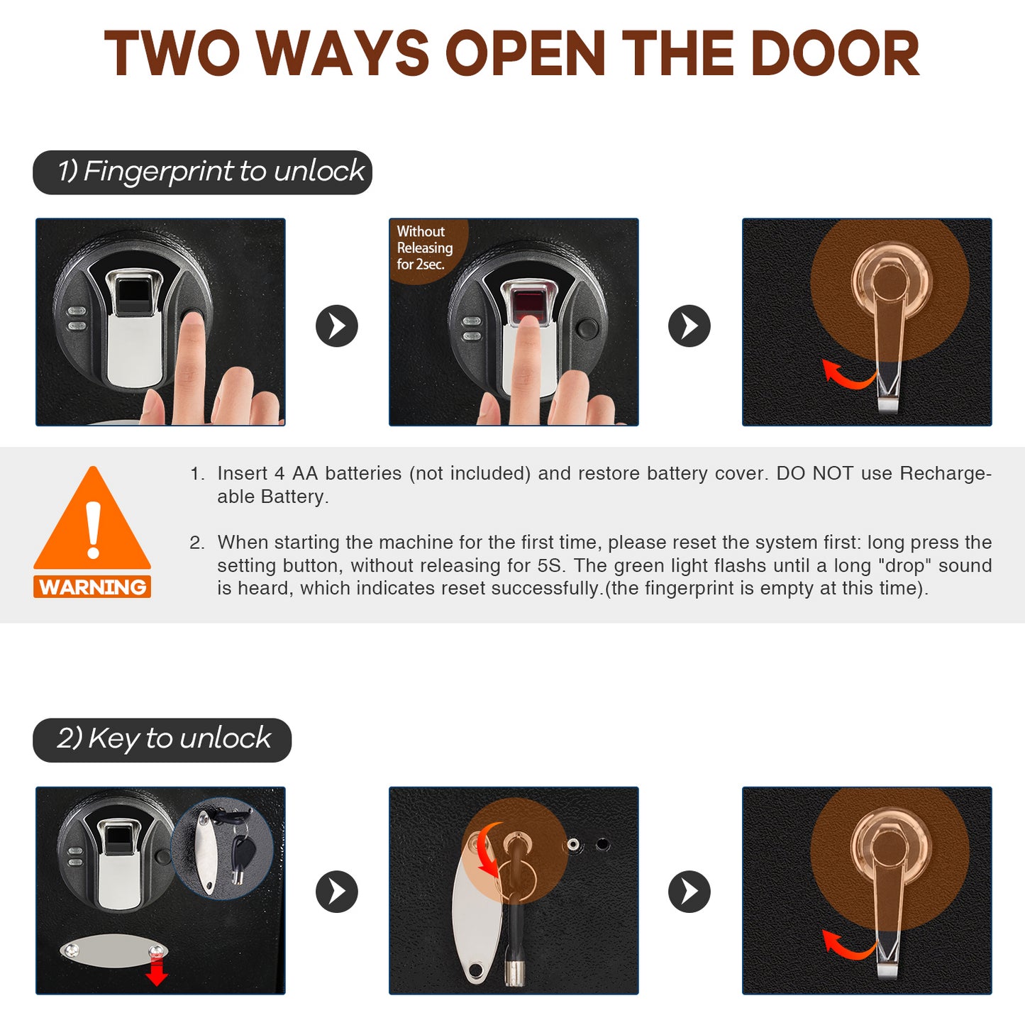 Fingerprint unlock Gun Safe