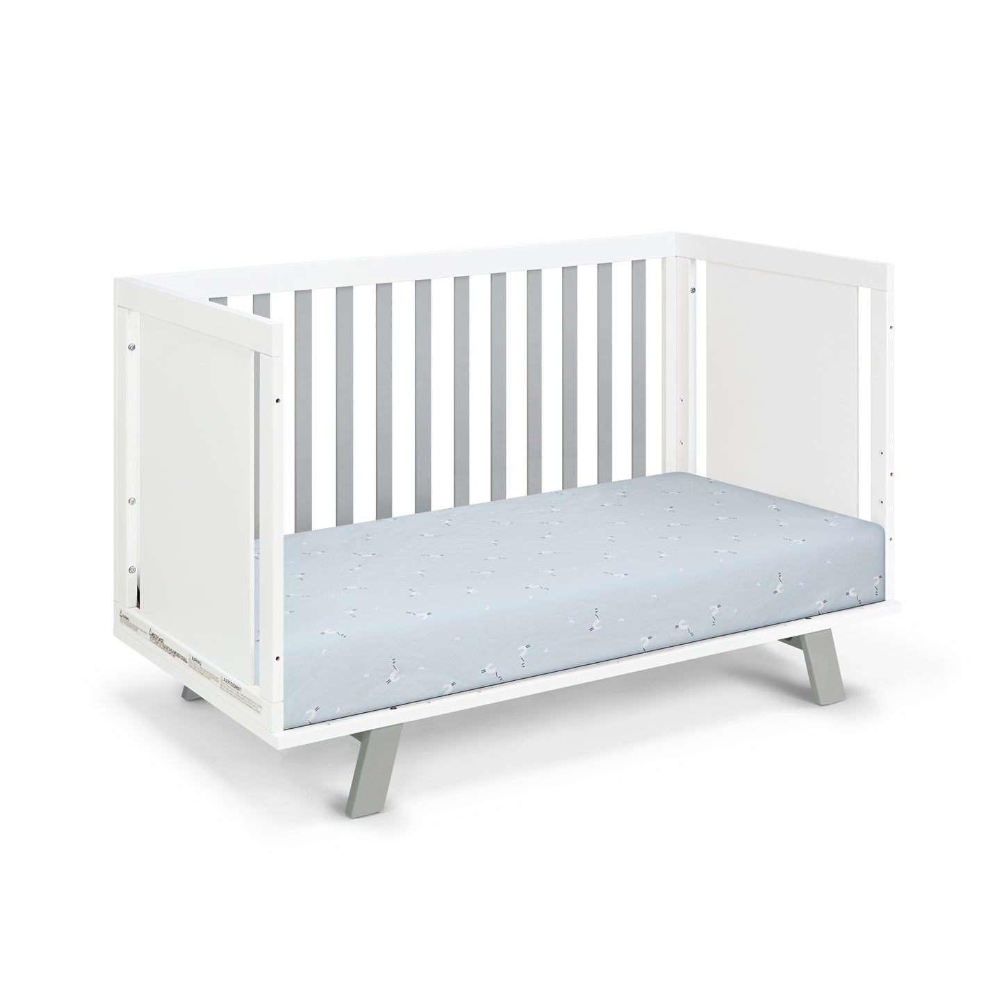 Luna 3-in-1 Convertible Island Crib White/Gray