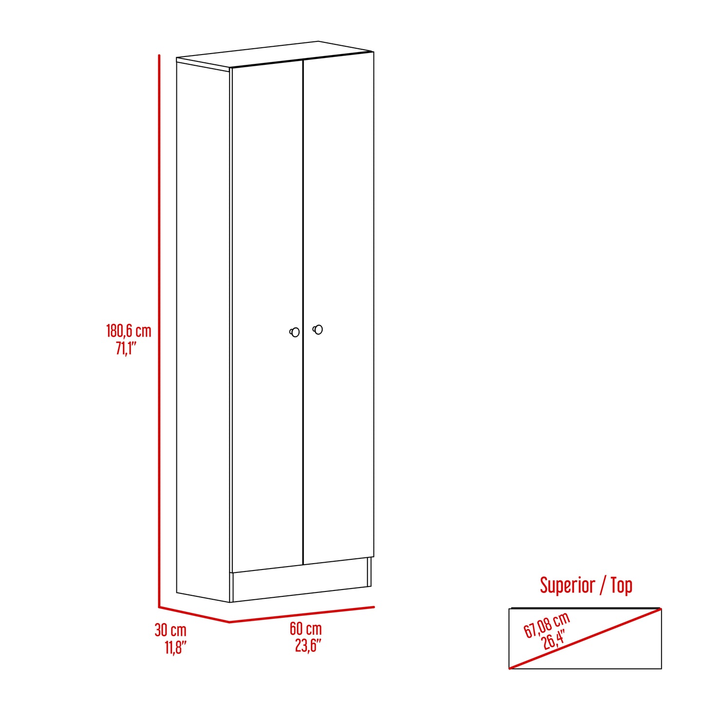 Storage Max Cabinet - Light Oak / Black