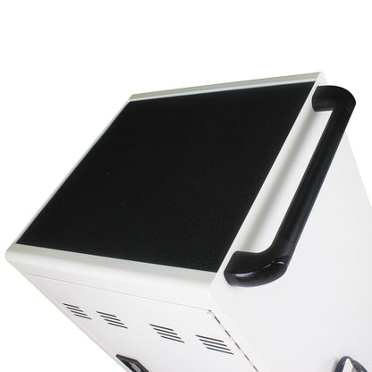 Mobile Charging Cart and Cabinet With Combination Lock - White