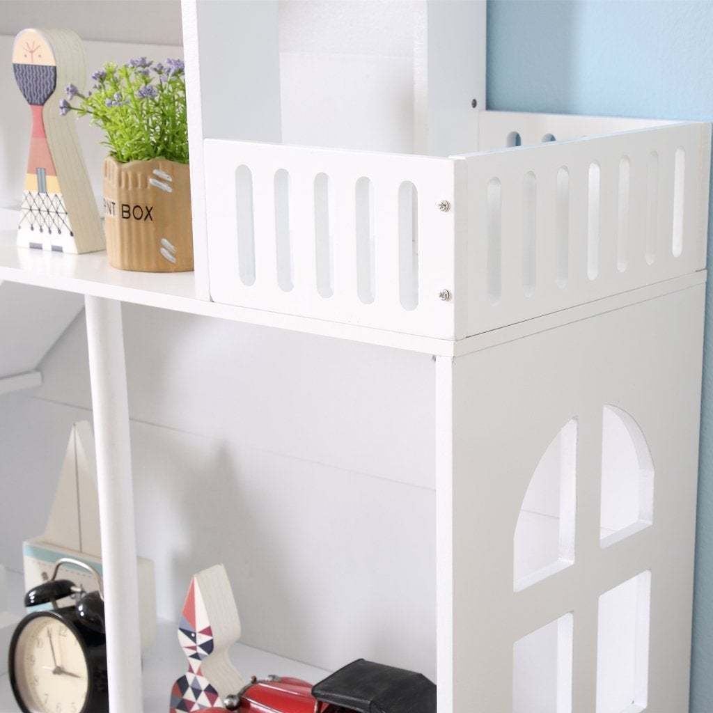 Big Dollhouse Bookcase Shelf Storage - White