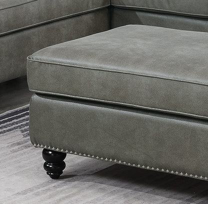 Cocktail Ottoman Wooden Legs - Grey