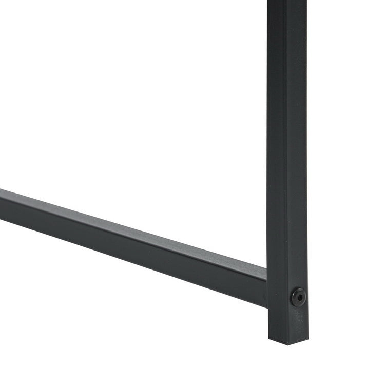 Computer Desk Wood Table Metal Frame - White & Black