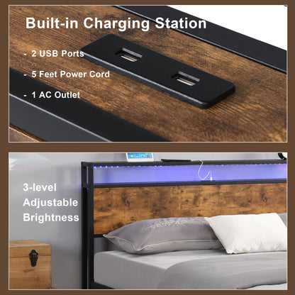 Rustic Glow Bed Frame