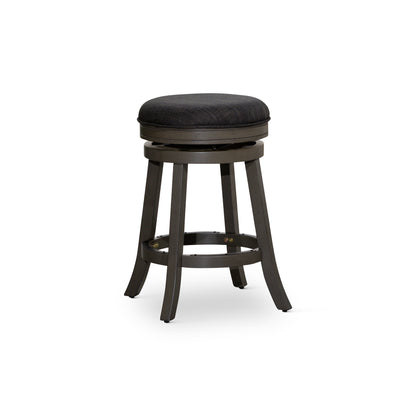 Viva Counter Stool, Weathered Gray Finish, Charcoal Fabric Seat