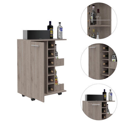 Bar Cart with Division Carbon - Oak