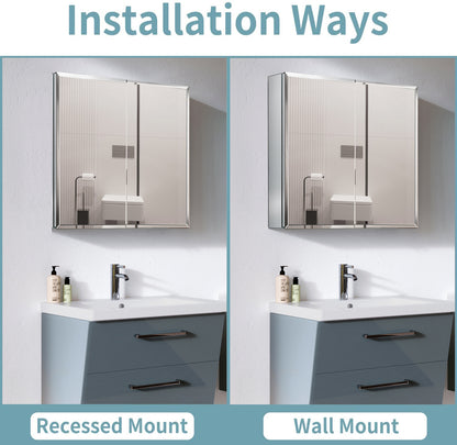 Elegant Reflections Double Door Mirror Medicine Cabinet