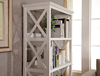 Bookshelf with Sturdy Solid Frame - White