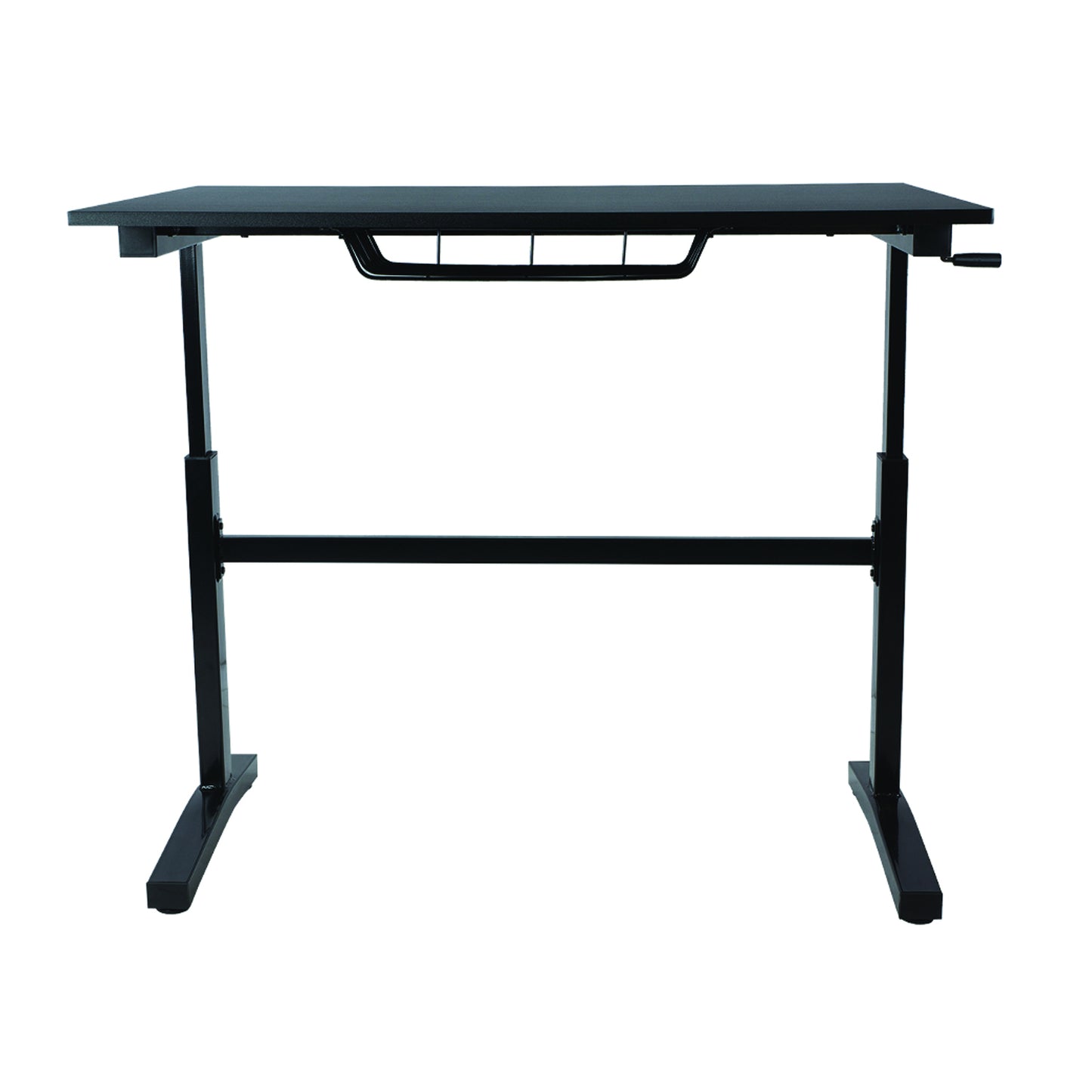 Atlantic Sit Stand Desk with Casters (Height Adjustable) with side crank   -  Black