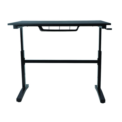 Atlantic Sit Stand Desk with Casters (Height Adjustable) with side crank   -  Black
