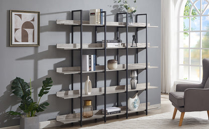 Vintage Metal Frame Bookshelf - Grey