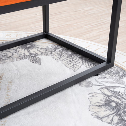 Metal Base Upholstered Bench - Orange